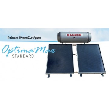 Gauzer Optima Max Standard Ηλιακός Θερμοσίφωνας 200 λίτρων Glass Διπλής Ενέργειας με 3τ.μ. Συλλέκτη